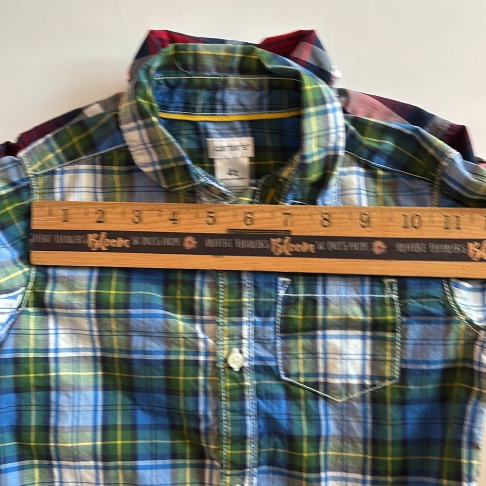 Carters Boys Long Sleeve Oxford Plaid Shirt 4T Plaid Carters shirts Long sleeve